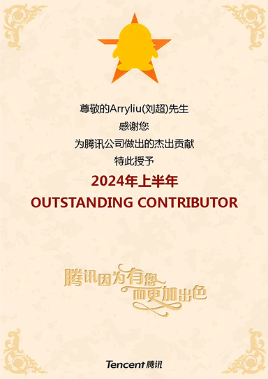 2024 年上半年 Outstanding Contributor 荣誉证书